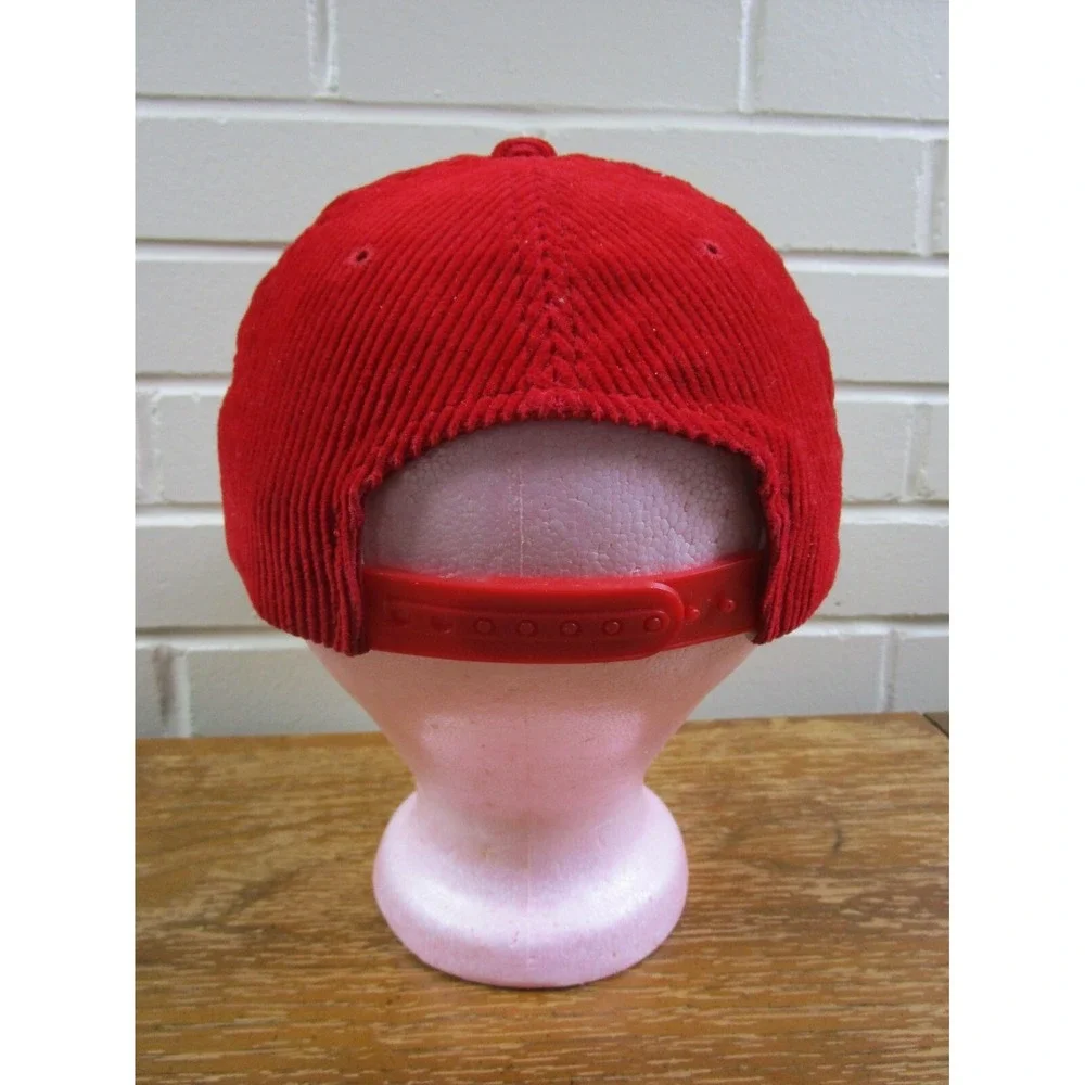 VTG Ohio State Buckeyes Red Corduroy‎ Snap Back Hat ANNCO OSU Block O NCAA 1990s